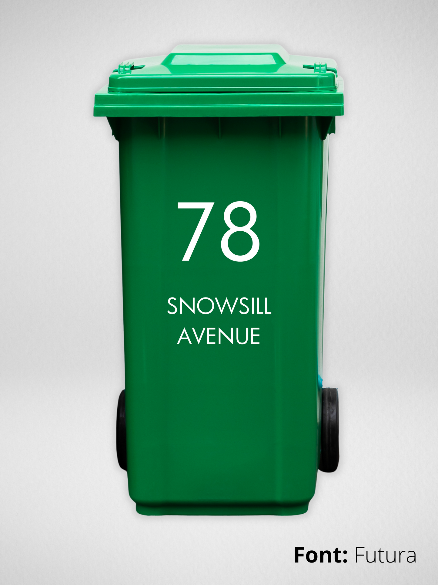 Wheelie Bin Street Name & Number Sticker