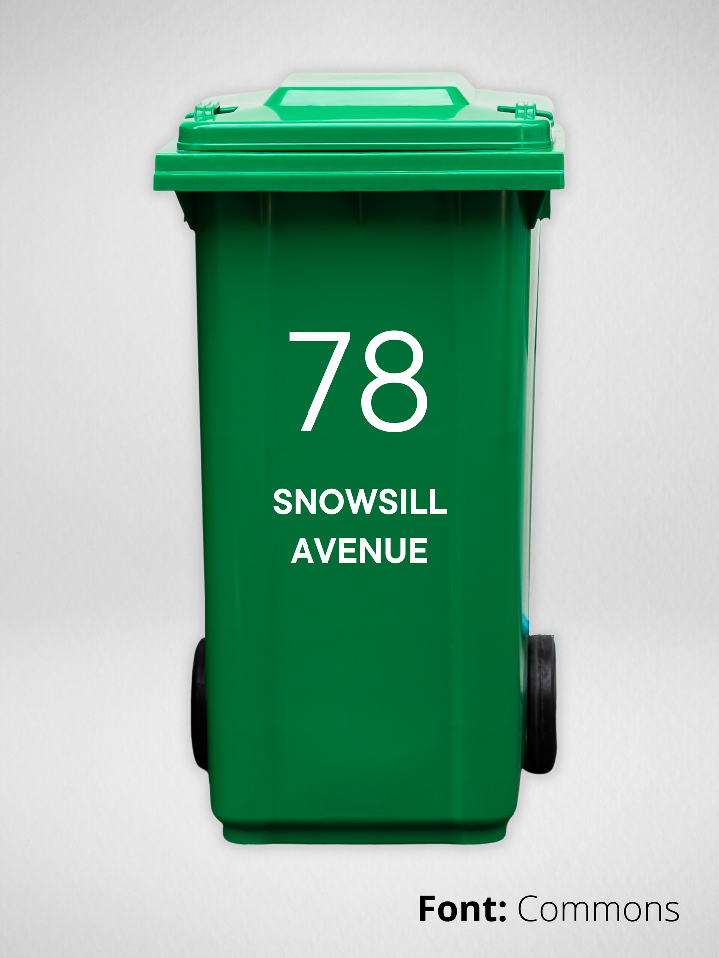 Wheelie Bin Address Sticker - Number Only