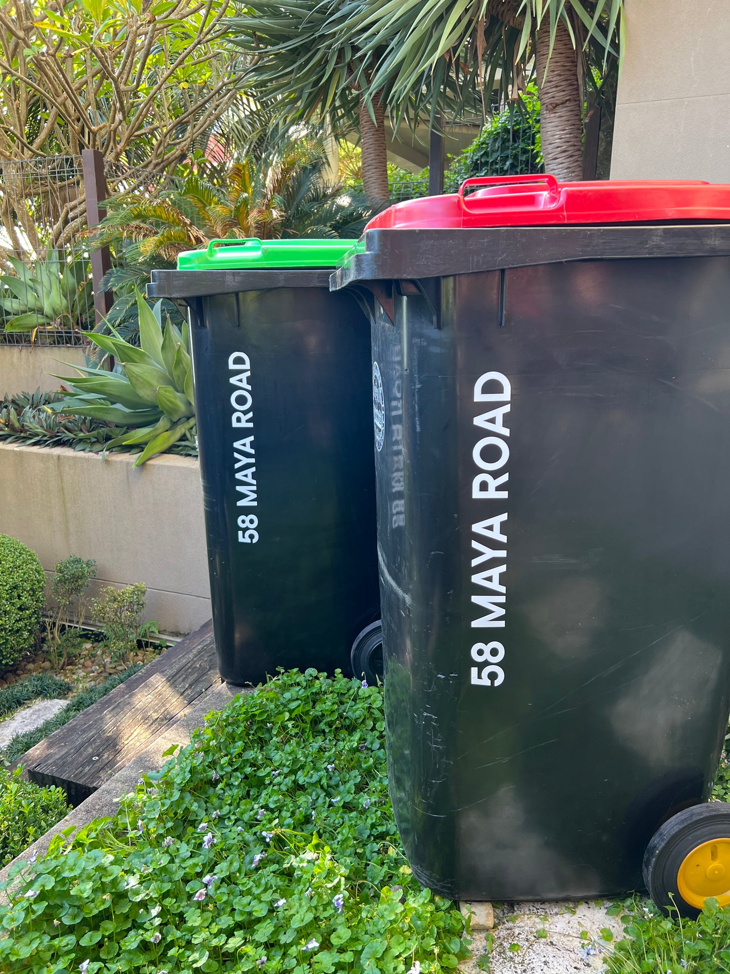 Vertical Wheelie Bin Street Name & Number Sticker