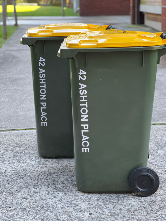 Vertical Wheelie Bin Street Name & Number Sticker