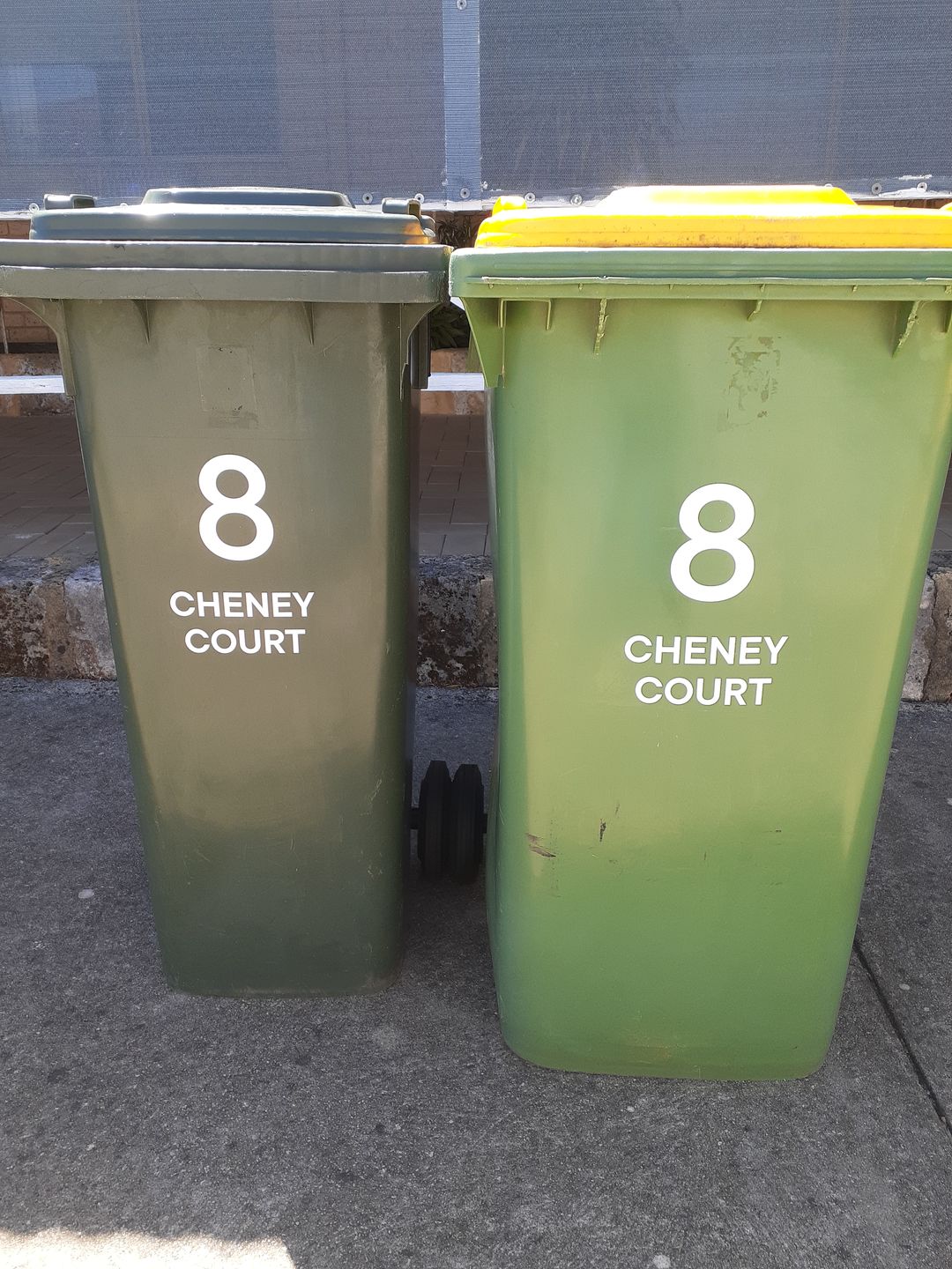 Wheelie Bin Street Name & Number Sticker