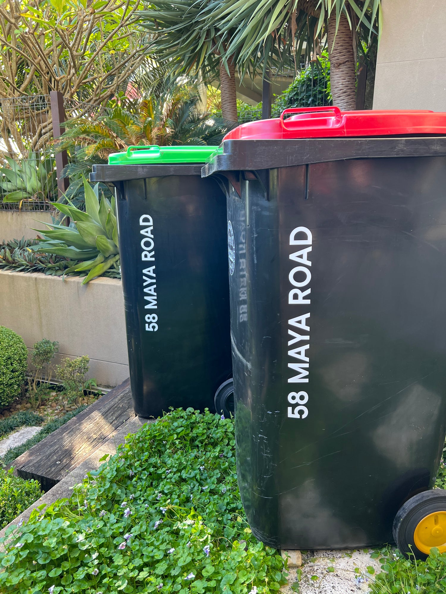 Vertical Wheelie Bin Street Name Number Sticker MyWheelie